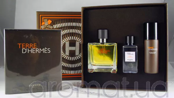 Hermes Terre dHermes Parfum Набор edp 75 ml+ash/lotion 40ml+sh/foam 50ml