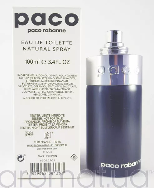 Paco Rabanne Eau de Toilette Тестер