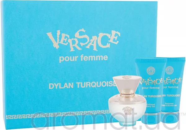 Versace Dylan Turquoise Pour Femme Набор edt 50ml+50ml b/lotion+50ml sh/gel