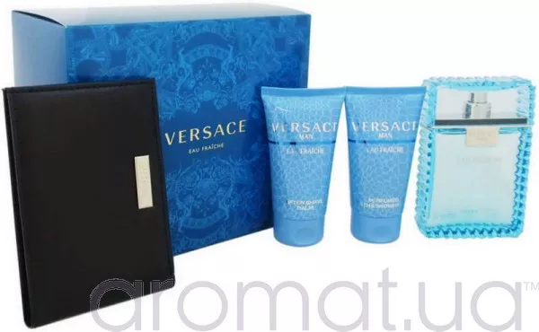 Versace Man Eau Fraiche Набор edt 100ml+50ml ash/bal+50ml sh/gel+визитница